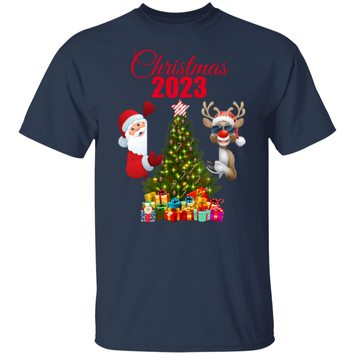 Christmas 2023 Santa and Rudolph Shirt