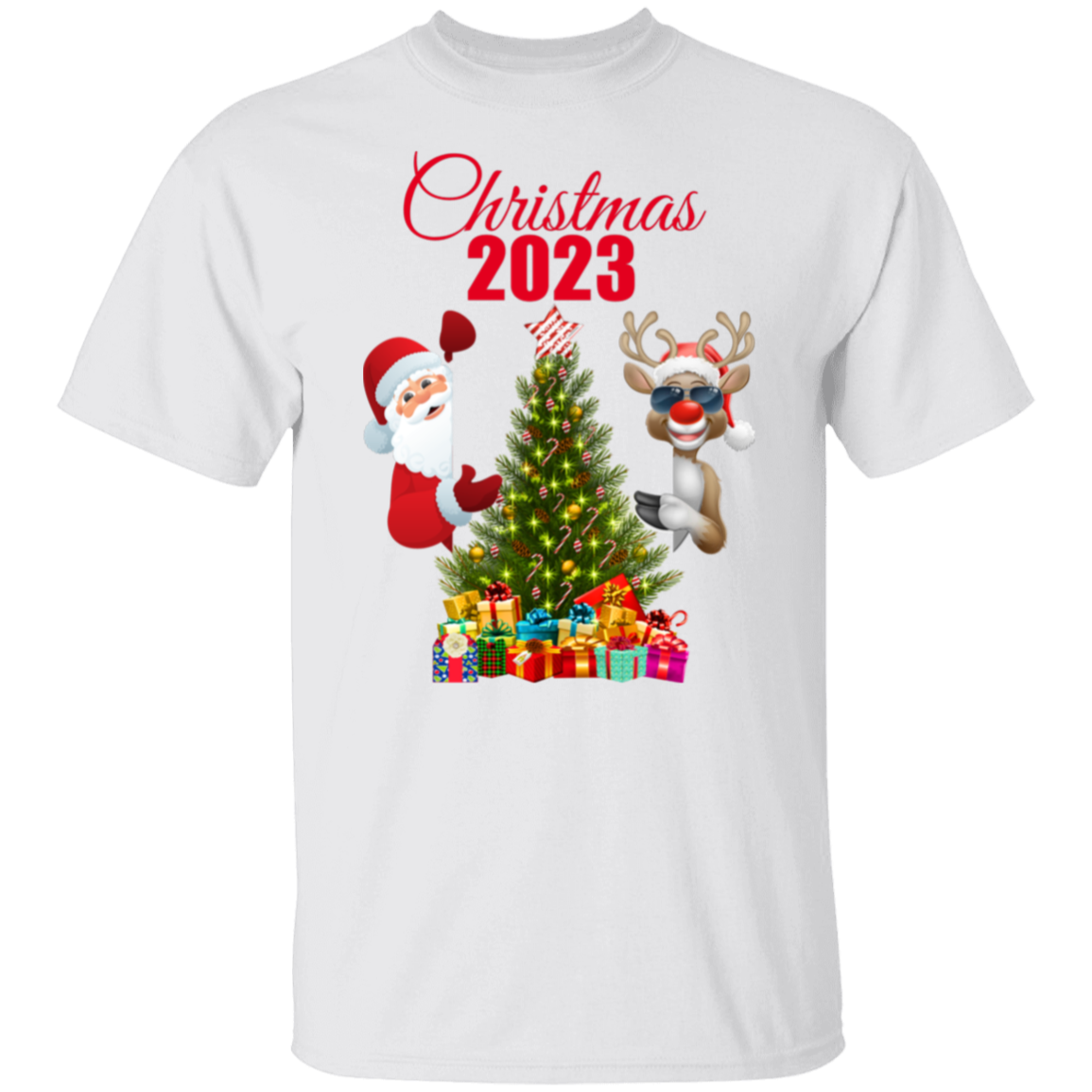 Christmas 2023 Santa and Rudolph Shirt