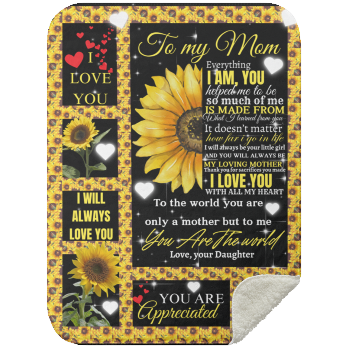 Mom Sunflower Blanket from Daughter
