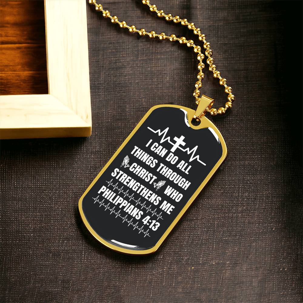 Philippians 4:13 Dog Tag