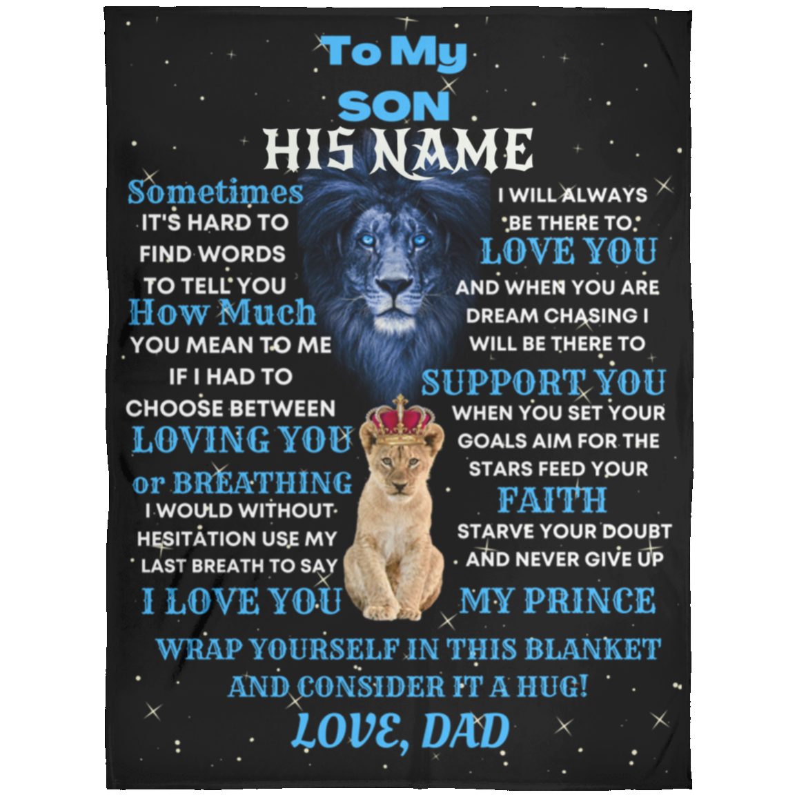 My Son (custom name) 60x80