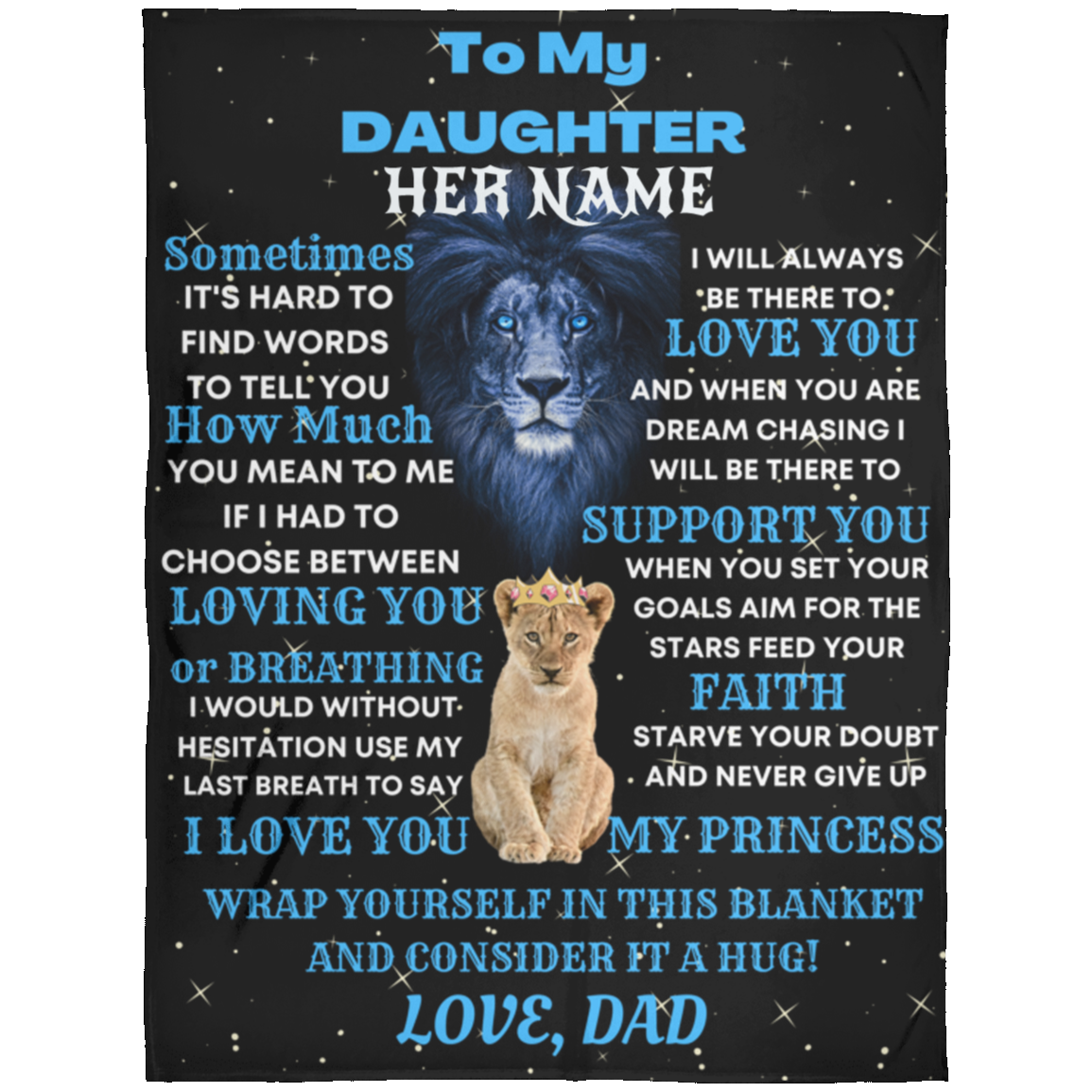 TO Daughter(custom name 60x80)
