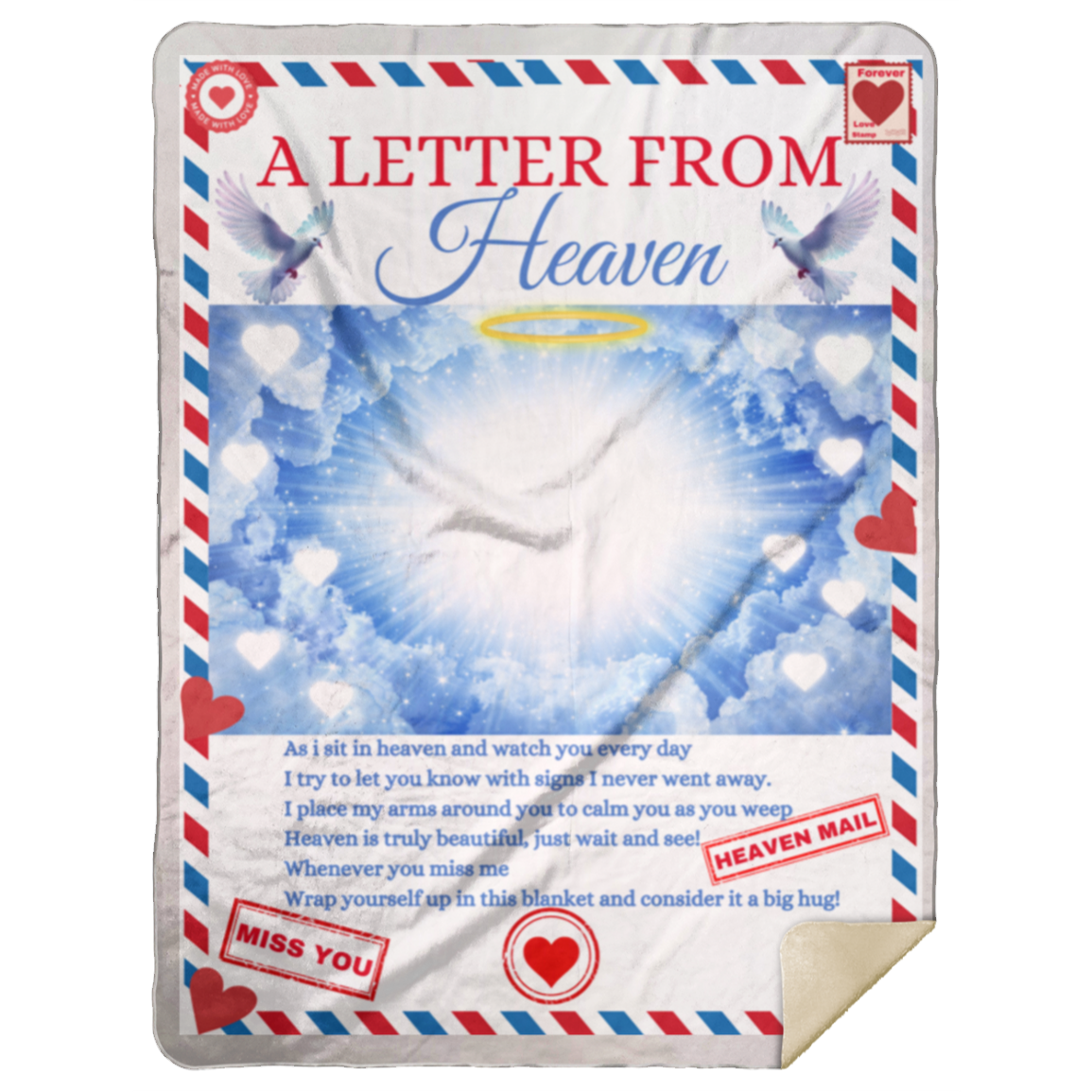 Letter from Heaven Personalize Image & Name Fleece / Sherpa Blanket