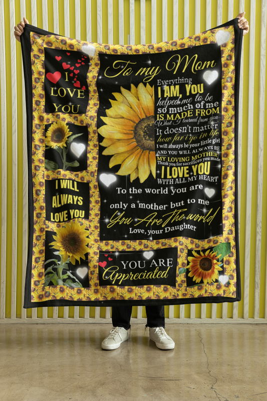 Mom Sunflower Blanket from Daughter