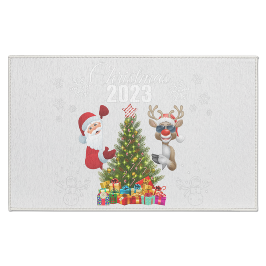 Christmas 2023 Santa and Rudolph RUG (PICK YOUR CUSTOM COLORS)