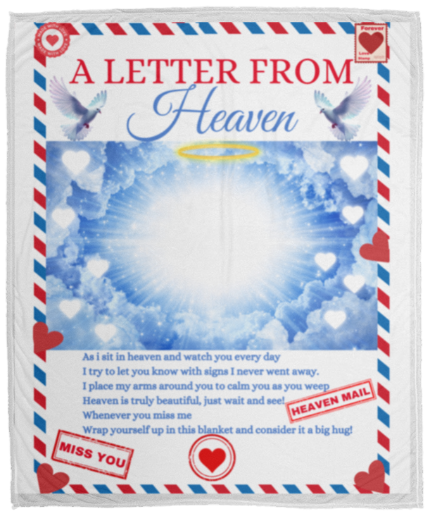 Letter from Heaven Personalize Image & Name Fleece / Sherpa Blanket