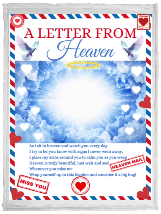 Letter from Heaven Personalize Image & Name Fleece / Sherpa Blanket