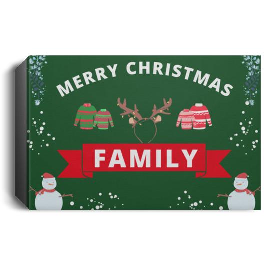 CHRISTMAS FAMILY Deluxe Landscape Canvas 1.5in Frame