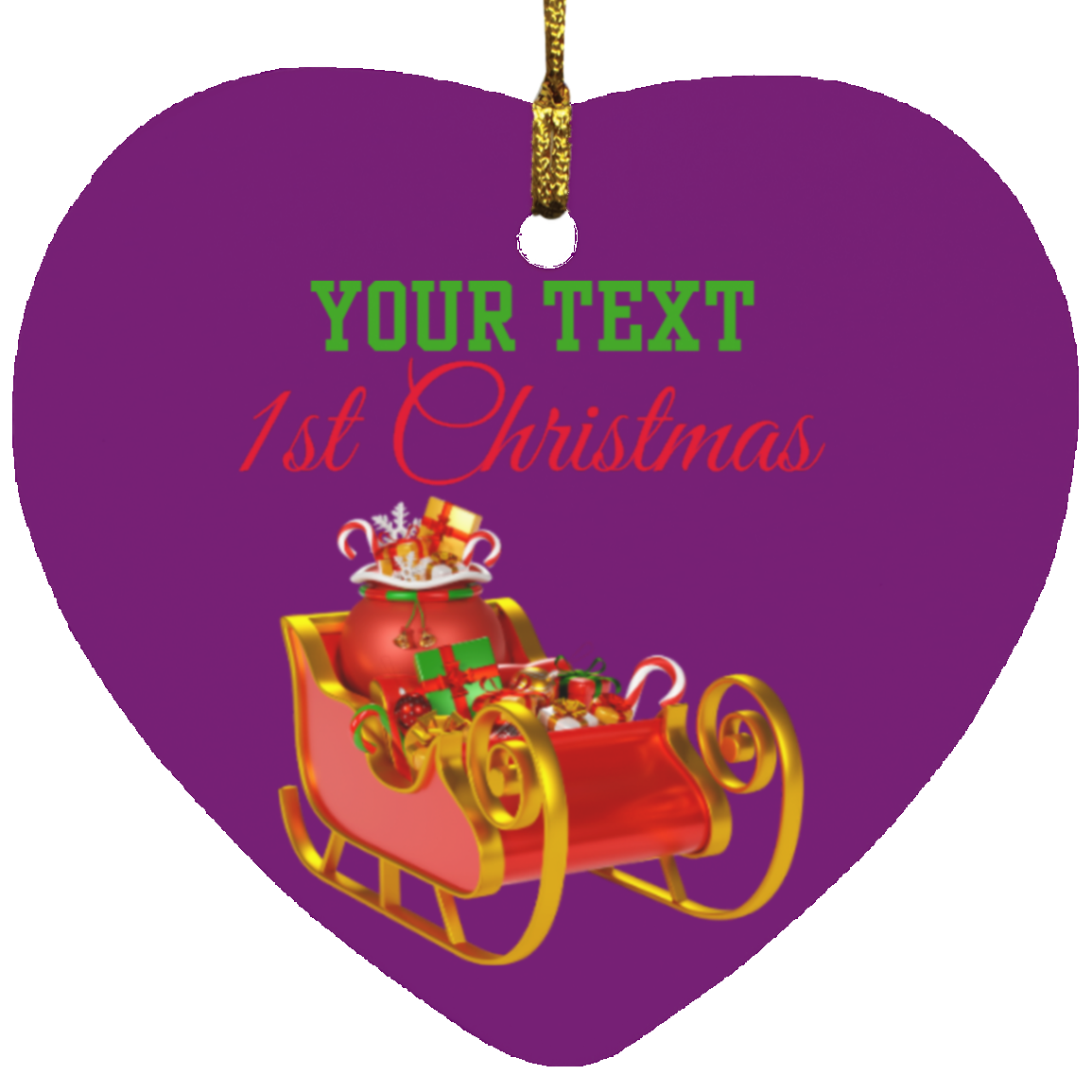 1ST CHRISTMAS HEART ORNAMENT( CUSTOM NAME)