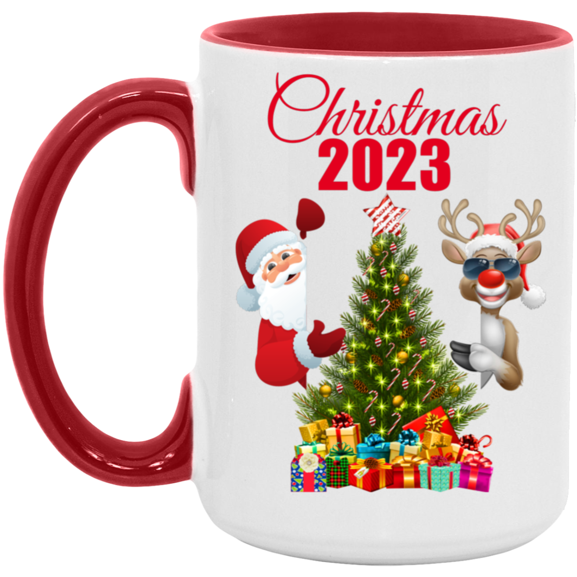 Christmas 2023 Santa and Rudolph Mug