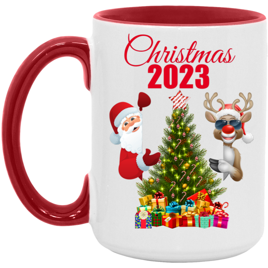 Christmas 2023 Santa and Rudolph Mug