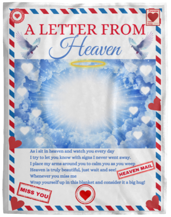 Letter from Heaven Personalize Image & Name Fleece / Sherpa Blanket