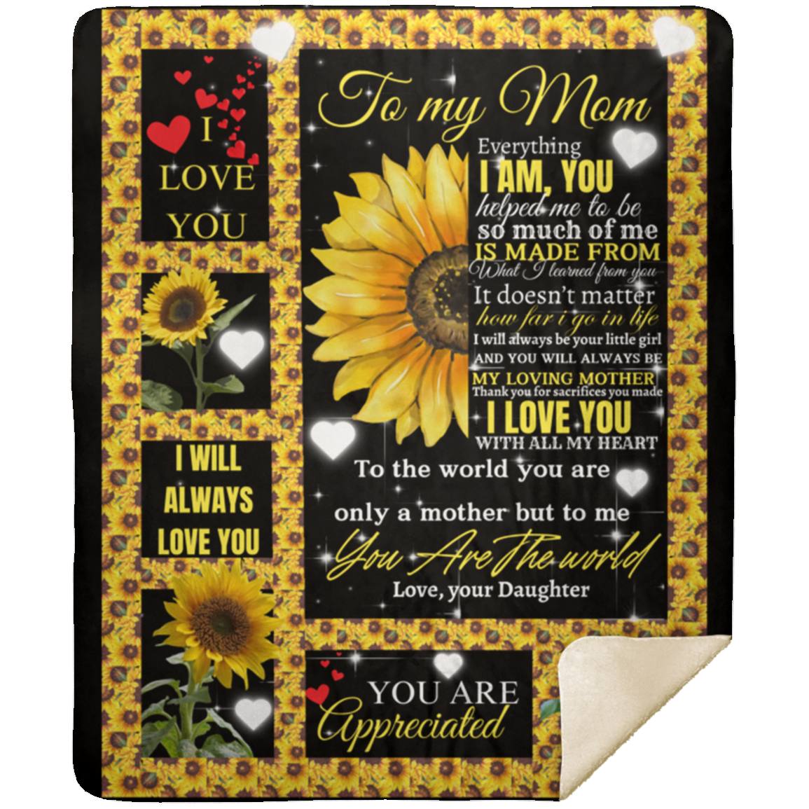 Mom Sunflower Blanket from Daughter