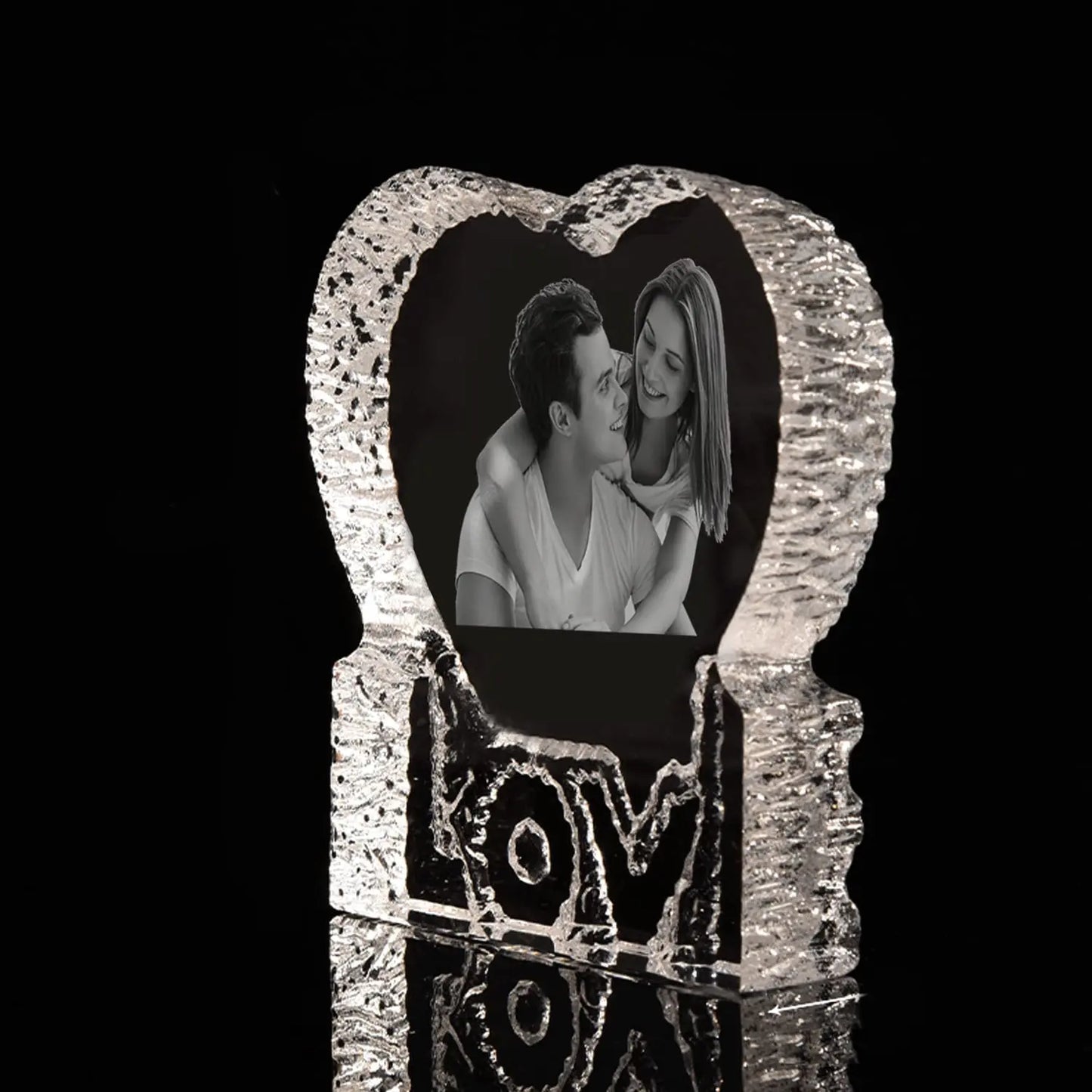 Love/Mom/Dad Crystal Photo Customized Picture Text NightLight Bluetooth Music Player