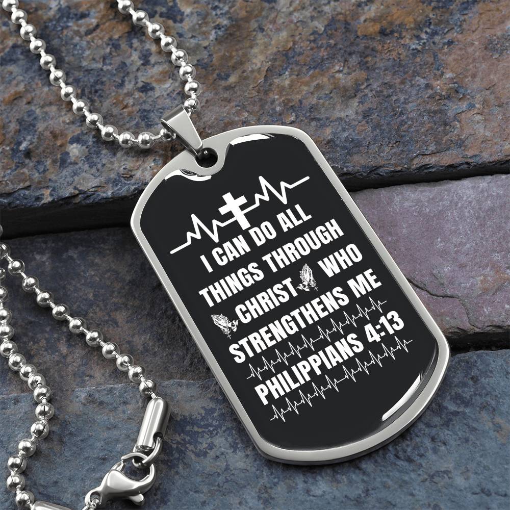 Philippians 4:13 Dog Tag