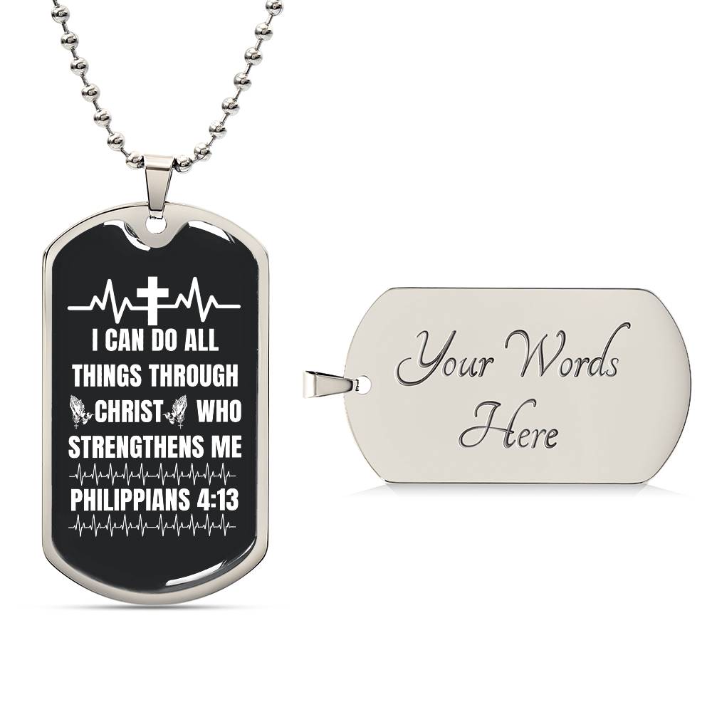 Philippians 4:13 Dog Tag