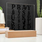 PRAY WOODEN/LED ( black letters)
