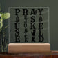 PRAY WOODEN/LED ( black letters)
