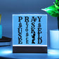 PRAY WOODEN/LED ( black letters)