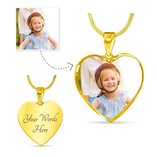 Custom Picture pendant ( heart shape upload any picture)