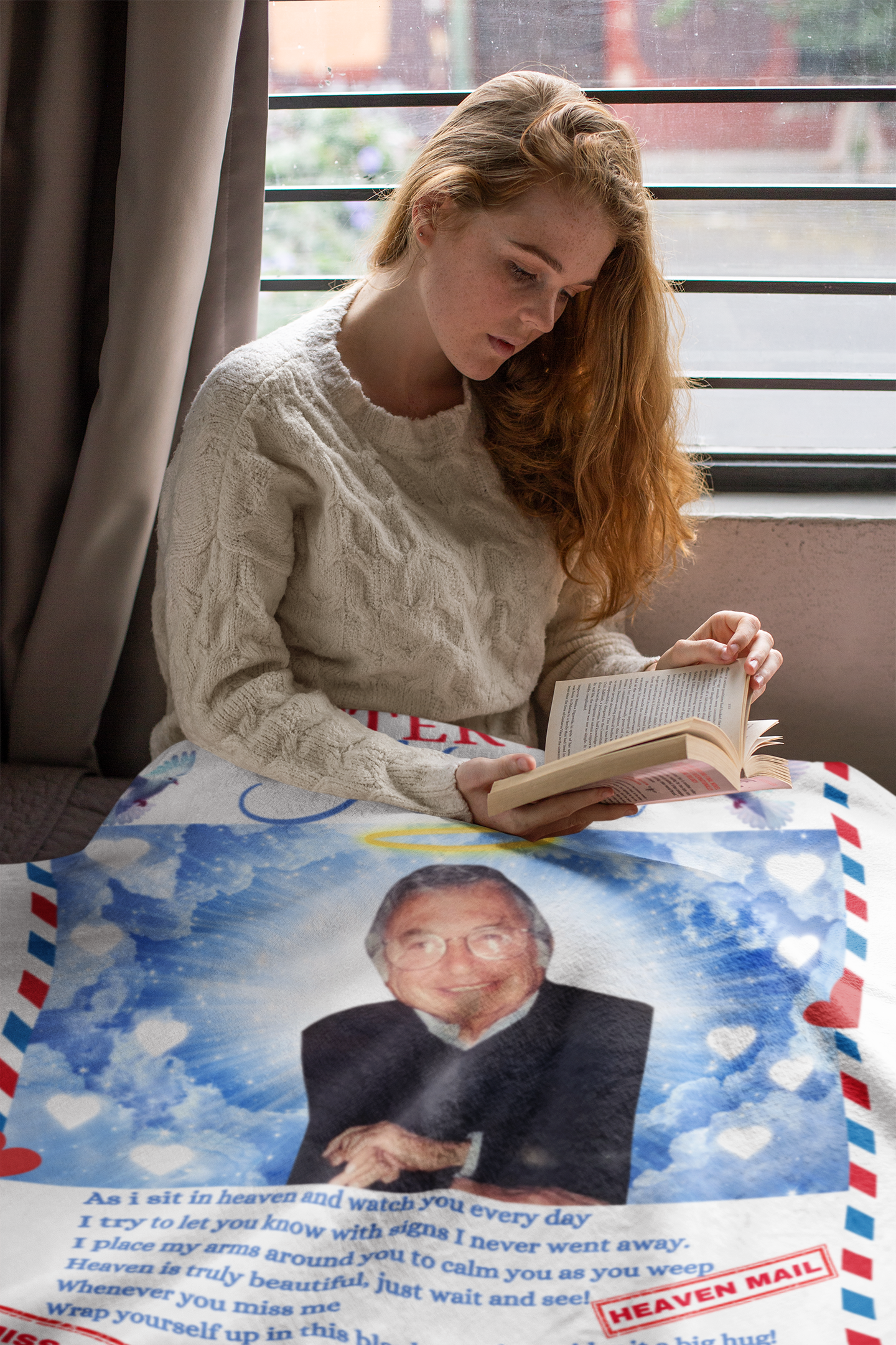 Letter from Heaven Personalize Image & Name Fleece / Sherpa Blanket