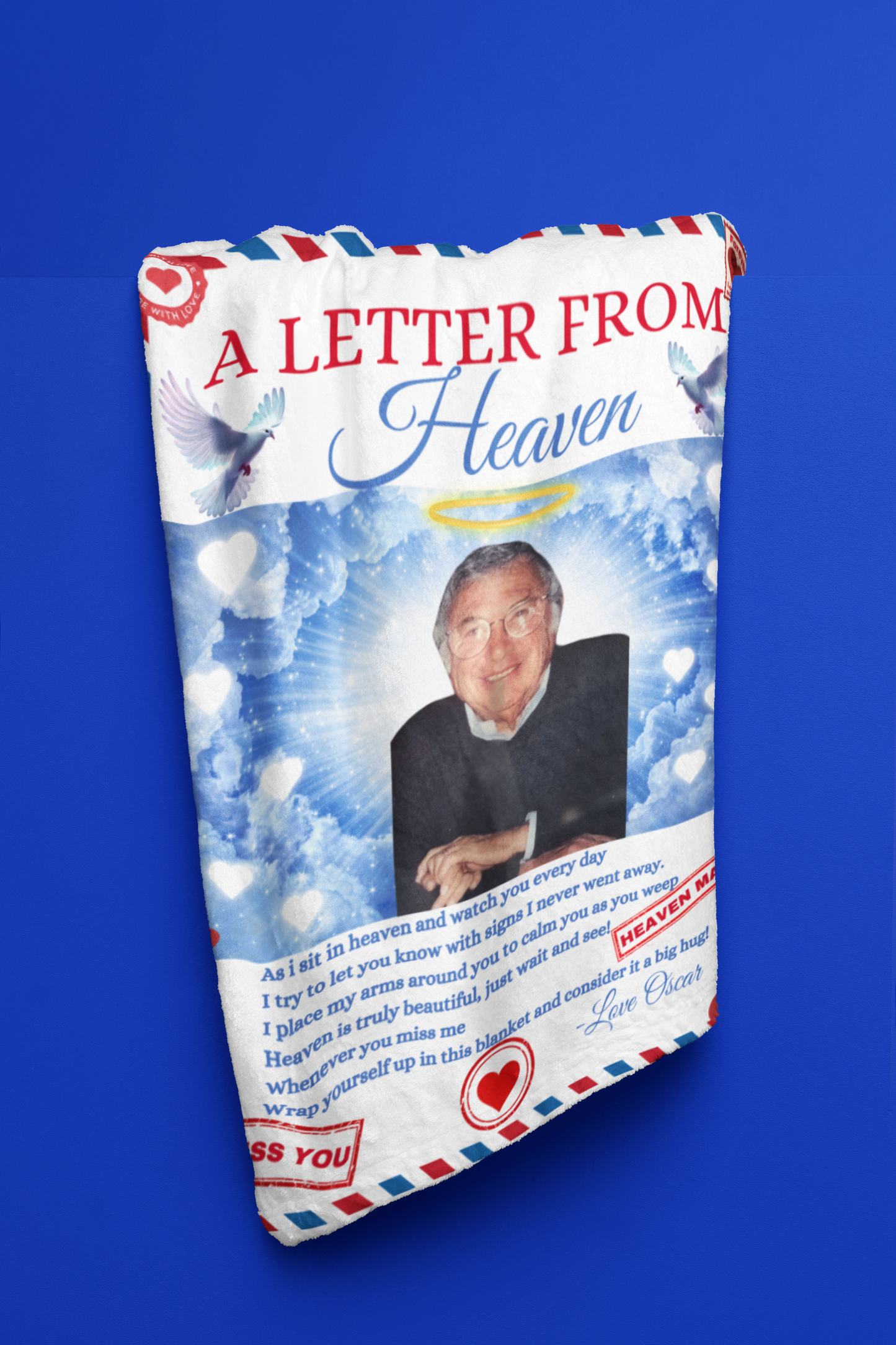 Letter from Heaven Personalize Image & Name Fleece / Sherpa Blanket