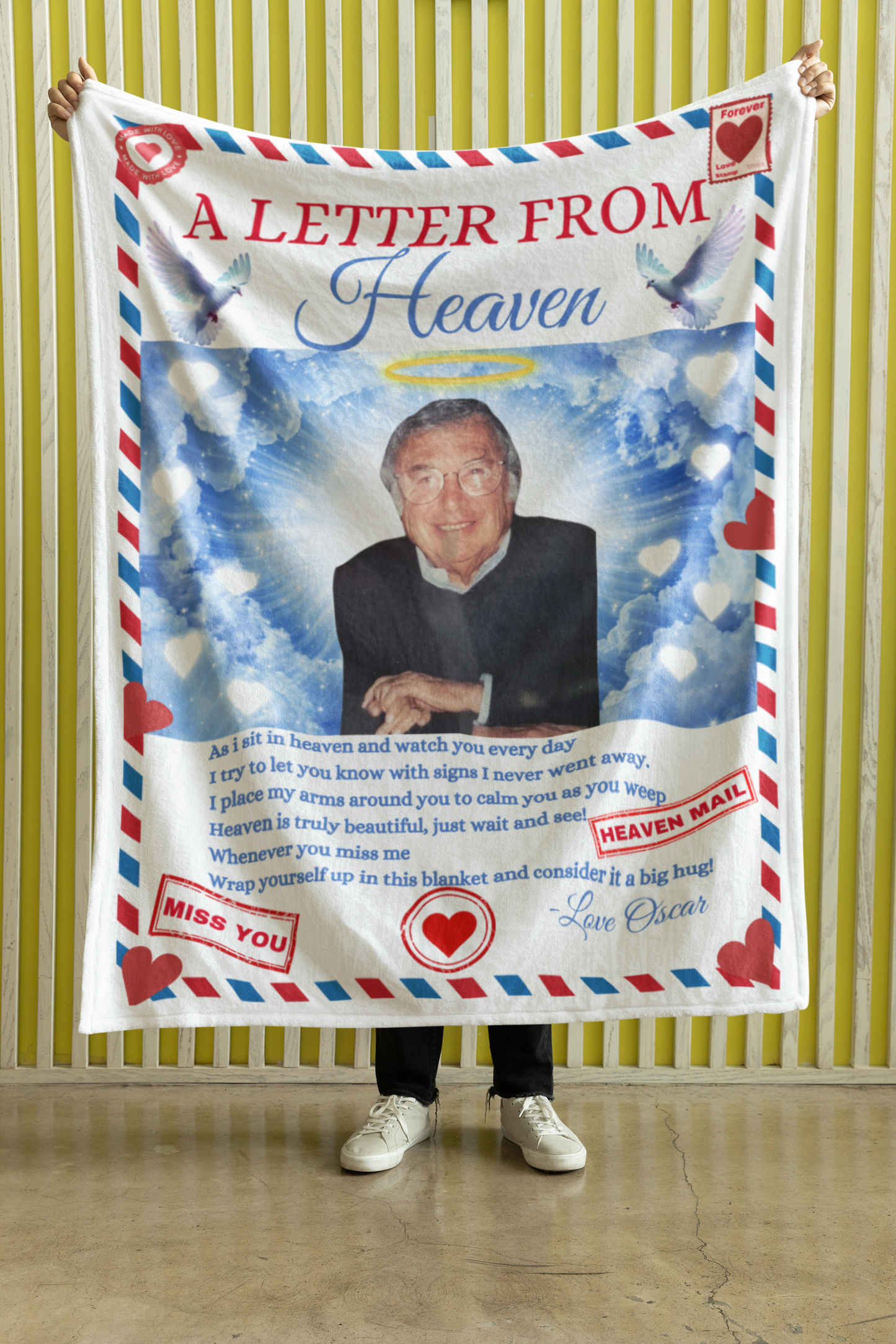 Letter from Heaven Personalize Image & Name Fleece / Sherpa Blanket